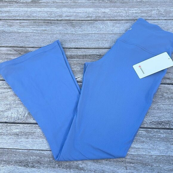 Lululemon Align High-Rise Ribbed Mini-Flared Pant Regular oasis blue size 12 NWT - Picture 2 of 6